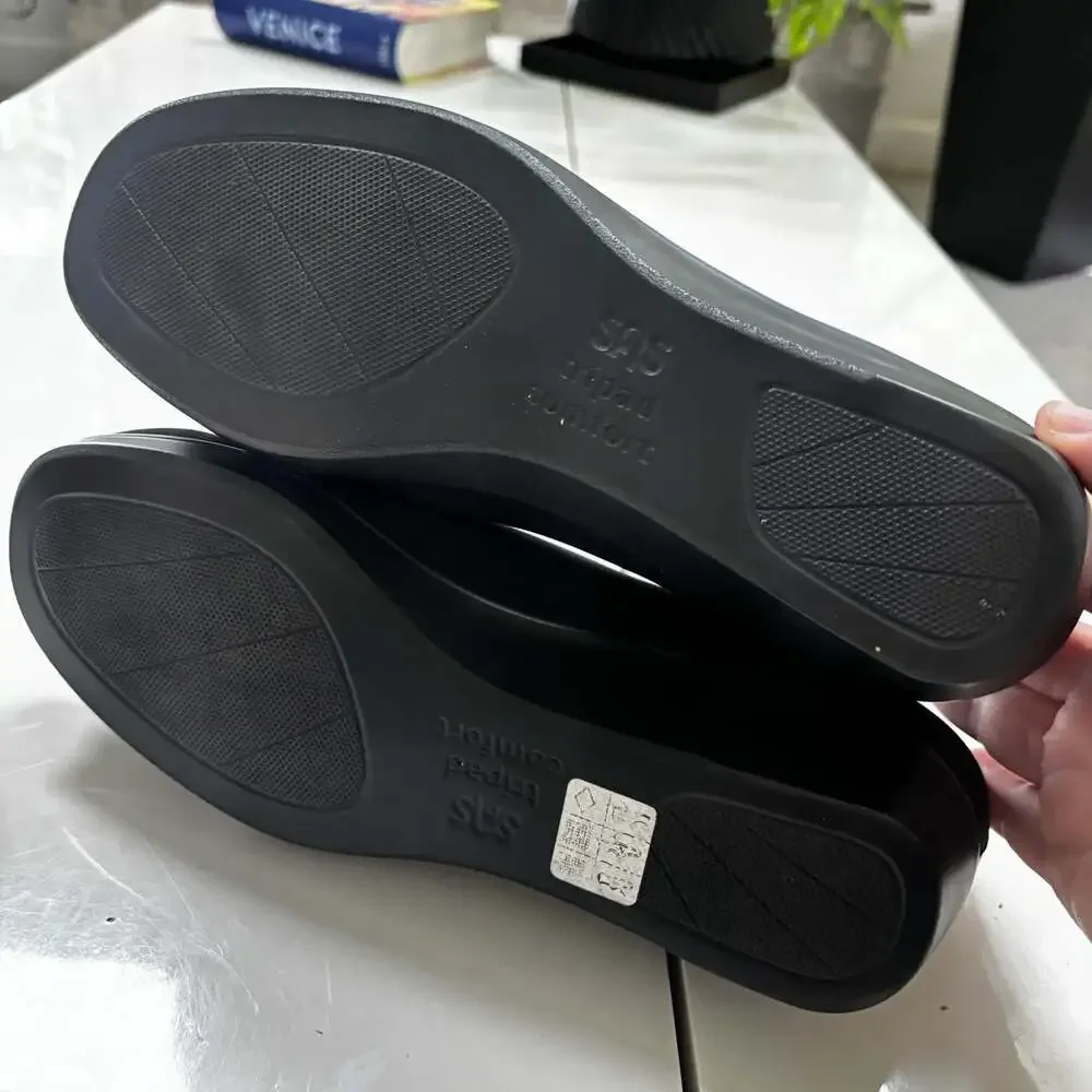 SAS Bliss Slip-On Comfort Wedge Shoes in Black Womens Size 7 - Picture 7 of 7